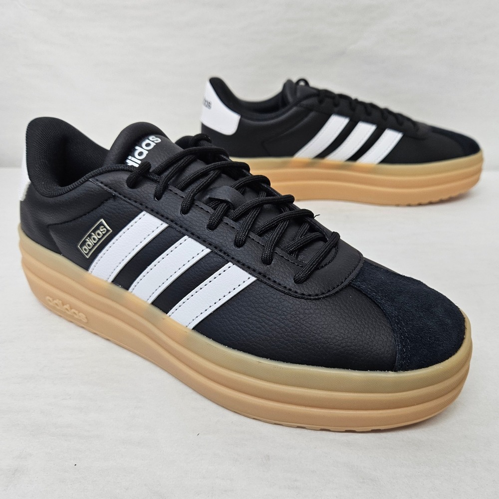 Adidas VL Court Bold Platform Sneakers IH3081 Black‎ White Gum Women's Size 9